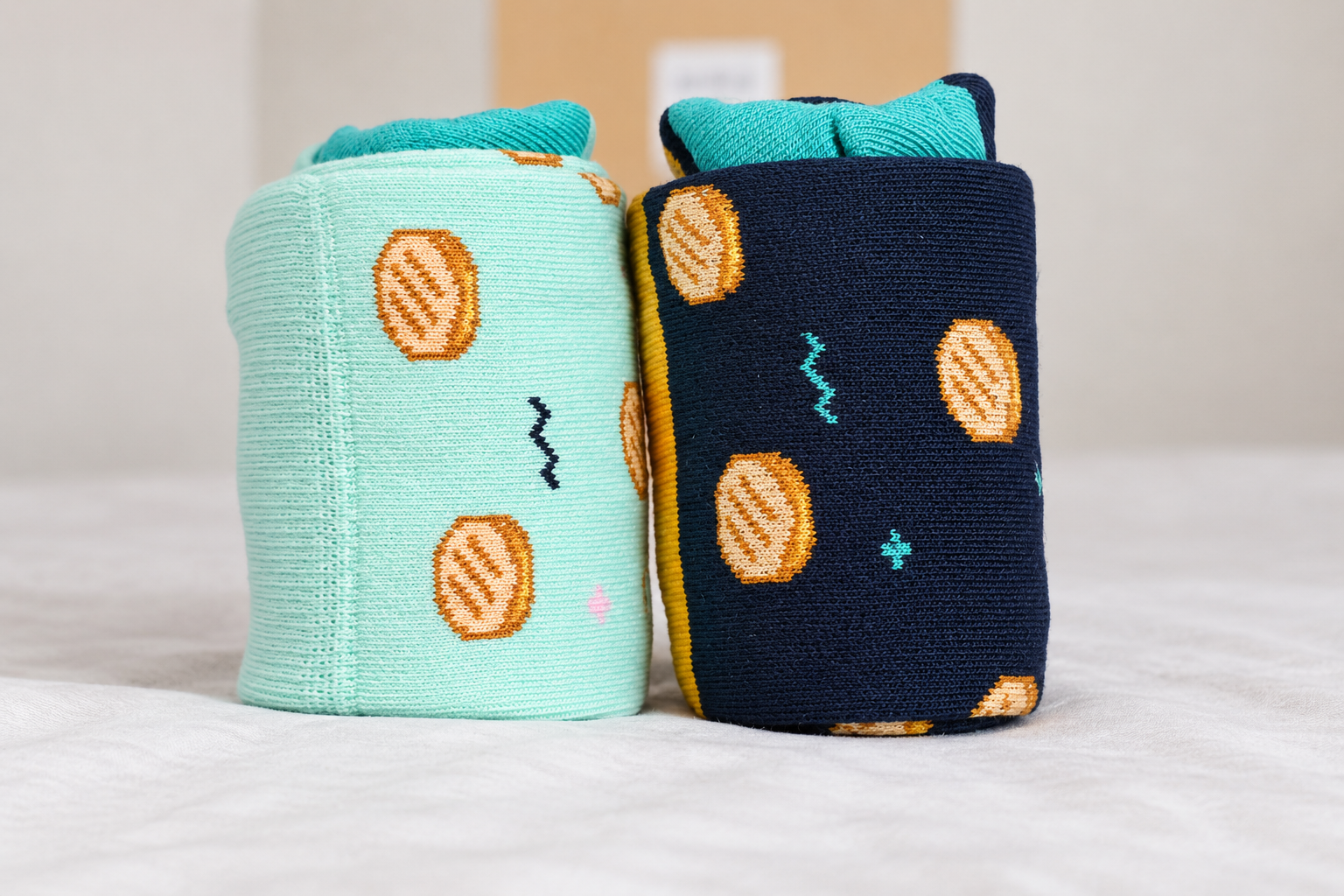 Calcetines Arepitas BaliBali en Azul Marino y Menta.
