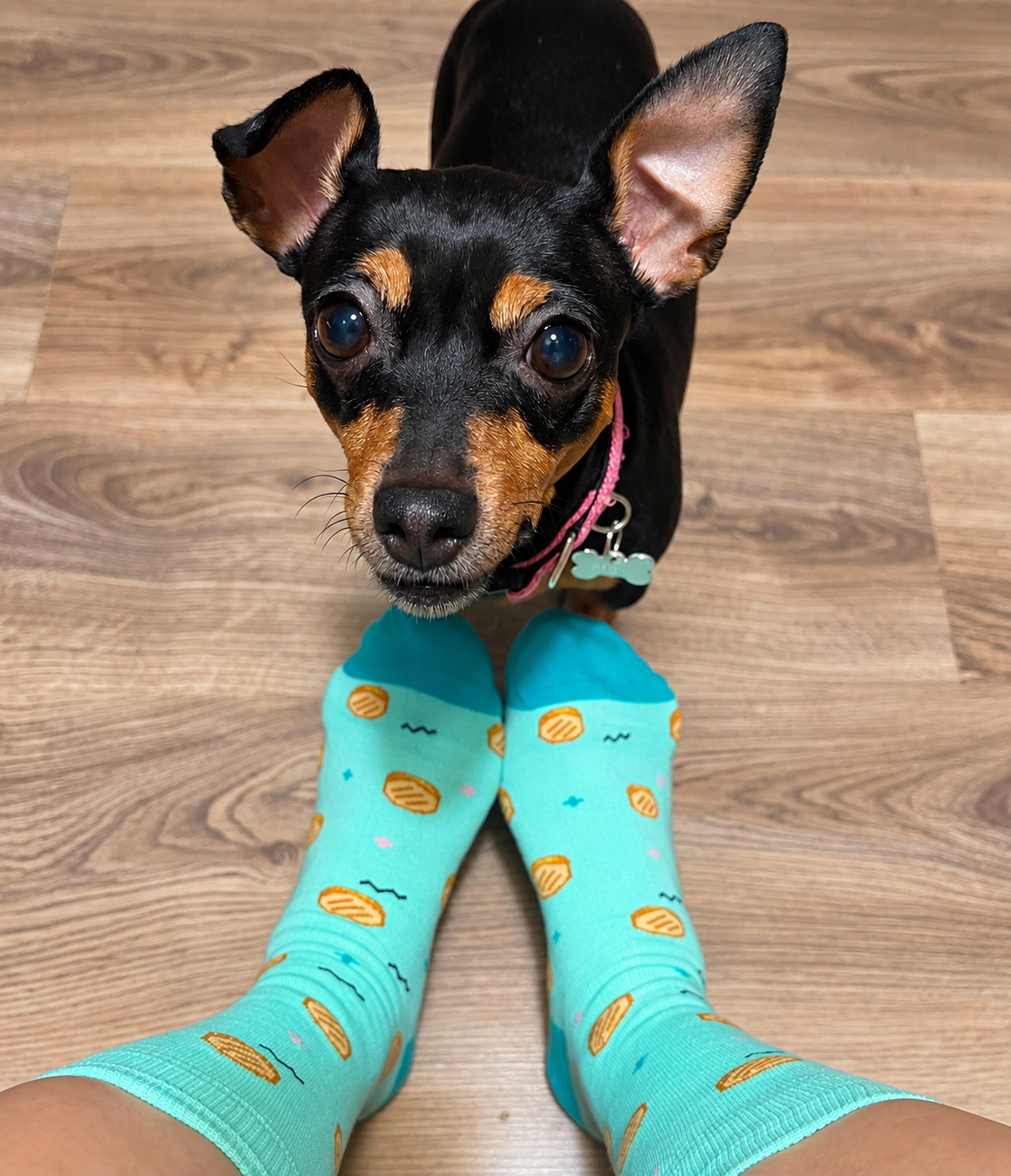 Calcetines Arepitas BaliBali Menta en una escena lifestyle